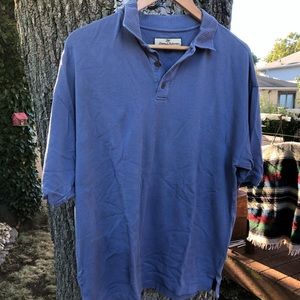 Tommy Bahama Silk Cotton Polo Shirt Men’s XL Blue Short Sleeve Casual Luxury
